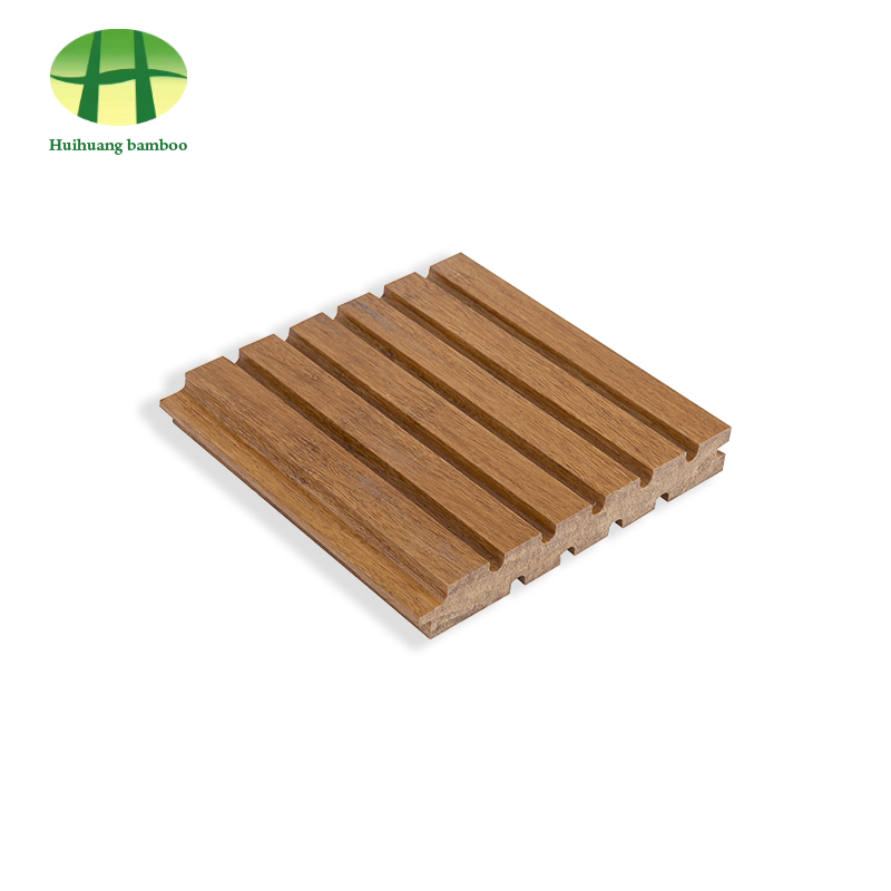 Pavimento in bambù con scanalatura larga