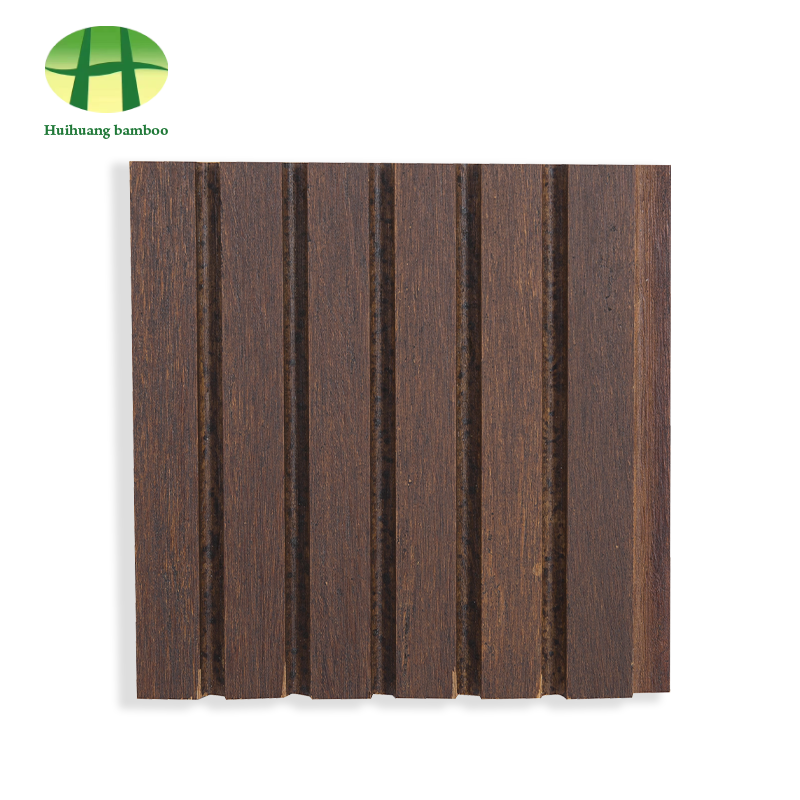Pavimento in bambù con scanalatura larga