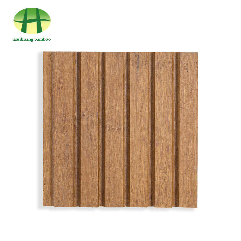 Pavimento in bambù con scanalatura larga