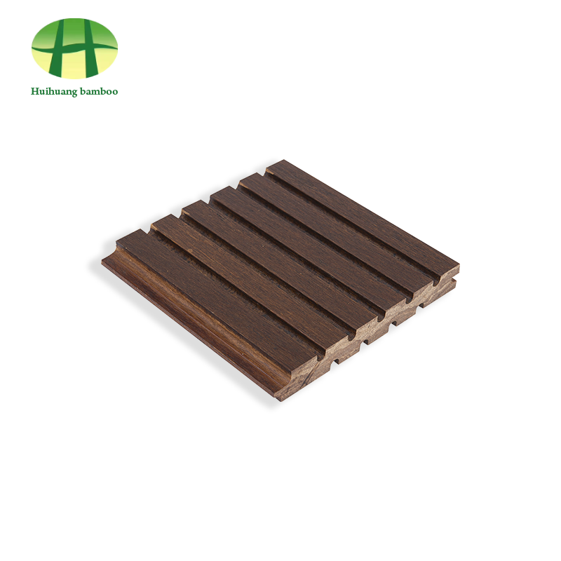 Pavimento in bambù con scanalatura larga